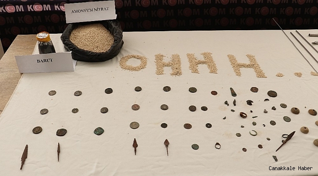 Polis patlayıcı maddeyle &quot;ohh&quot; yazdı