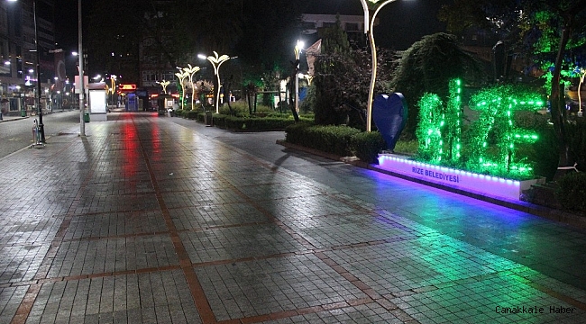 Rize&#039;de sokaklar sessizliğe büründü