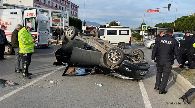 Samsun&#039;da otomobil takla attı: 2 yaralı