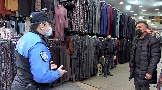 Samsun&#039;da polisten vatandaşa korona uyarısı