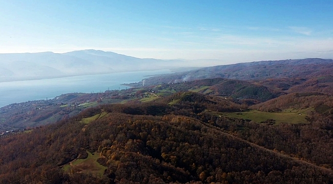 Sapanca Gölü manzarası ile büyüleyen Kırcaali Yaylası havadan görüntülendi