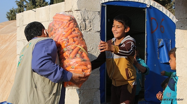 Savaş mağdurlarına 470 ton sebze ve meyve