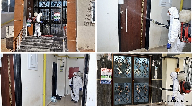 Şehitkamil&#039;de covid vakası görülen binalar dezenfekte ediliyor