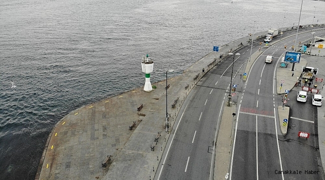 Sessizliğin hakim olduğu Bebek Sahili havadan görüntülendi