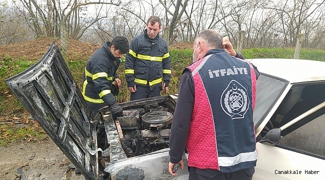 Seyir halindeki otomobil yandı