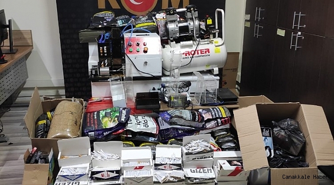 Silifke&#039;de kaçak tütün ve makaron operasyonu