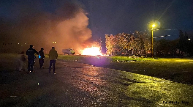 Silivri&#039;de korkutan baraka yangını