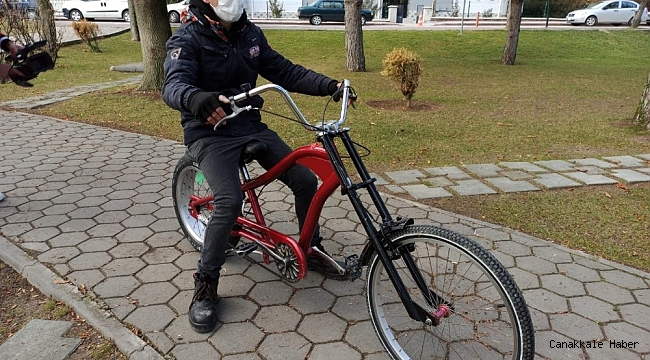 Sıra dışı görünümü ile büyük ilgi gören bisiklet
