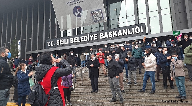 Şişli Belediyesi çalışanları belediyeyi protesto etti