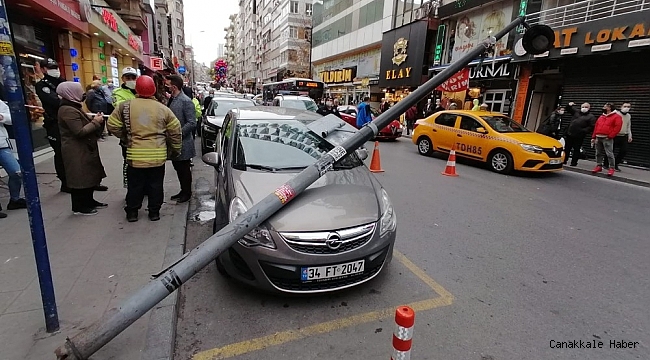 Şişli&#039;de dehşete düşüren olay: Ölümden saniyeler ile kurtuldu