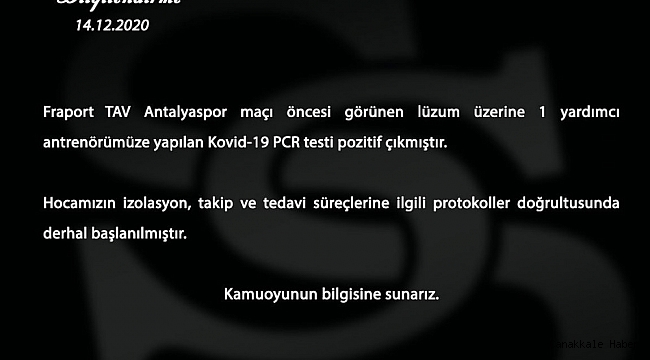 Sivasspor&#039;da 1 kişiye daha korona virüs bulaştı!