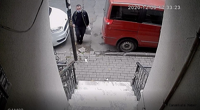 Sokağa çıkma kısıtlamasında binadaki ayakkabıları çalan hırsız kamerada