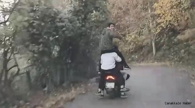 Sokağa çıkma kısıtlamasını 1 motosiklete 6 kişi binerek deldiler