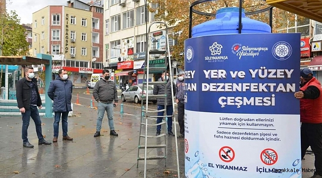 Sokaklarda dev dezenfektan çeşmeleri