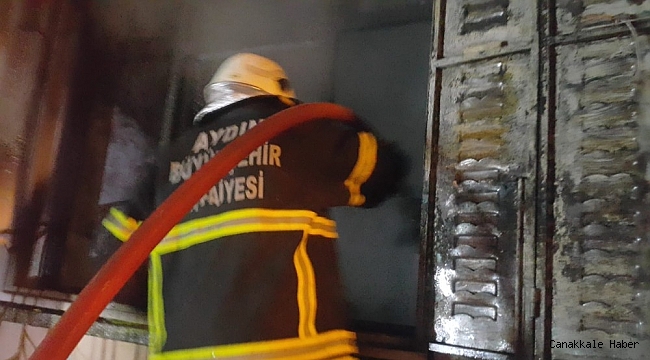 Söke&#039;de metruk evde yangın çıktı