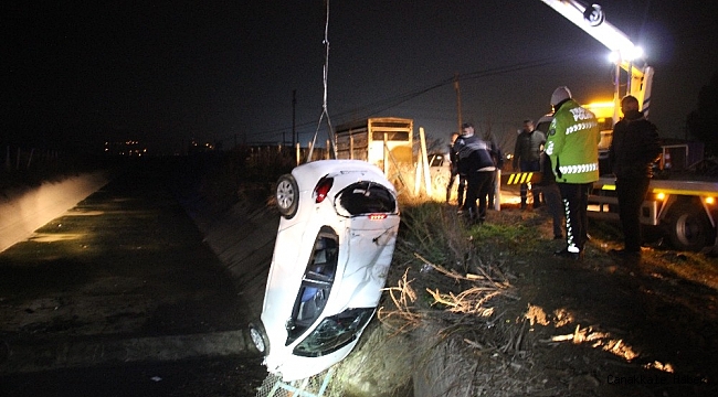Sulama kanalına uçan otomobilin sürücüsü kayıplara karıştı
