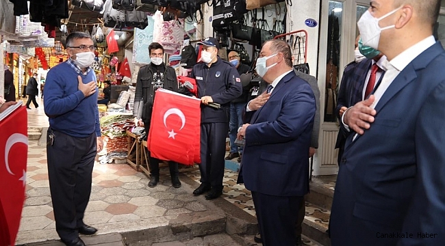 Suriye sınırında Türk bayrağı heyecanı