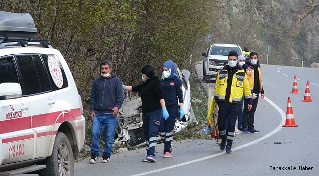 Takla attığı araçtan burnu bile kanamadan kurtuldu