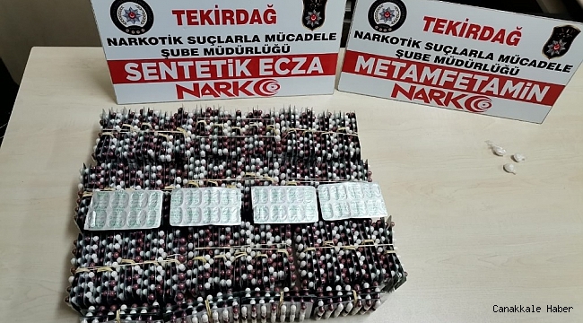 Tekirdağ&#039;da şüpheli araçtan uyuşturucu hap çıktı: 2 gözaltı