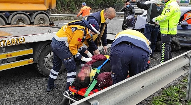 TEM otoyolunda otomobil arazi aracına çarptı: 1 yaralı