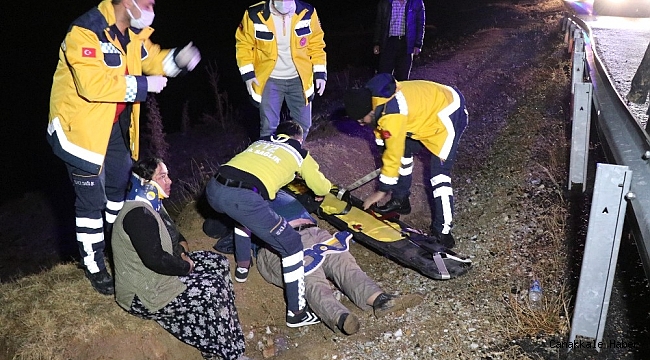 Ticari araç menfeze çakıldı: 3 yaralı