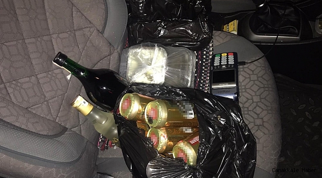 Ticari takside içki satarken yakalandılar