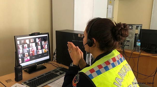 Trafik kuralları öğrencilere internet üzerinden anlatıldı