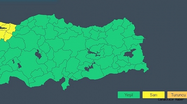 Trakya'ya sarı uyarı