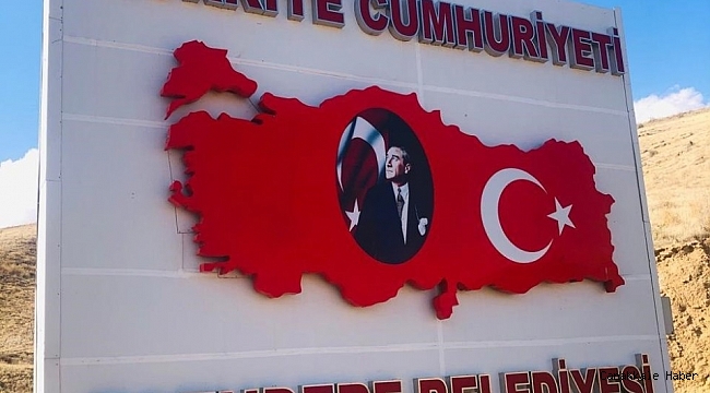 Türkiye-İran sınırına Türkiye tabelası