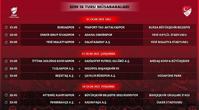 Türkiye Kupası programı açıklandı