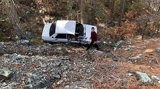 Uçuruma yuvarlanan otomobilin sürücüsü yaralandı