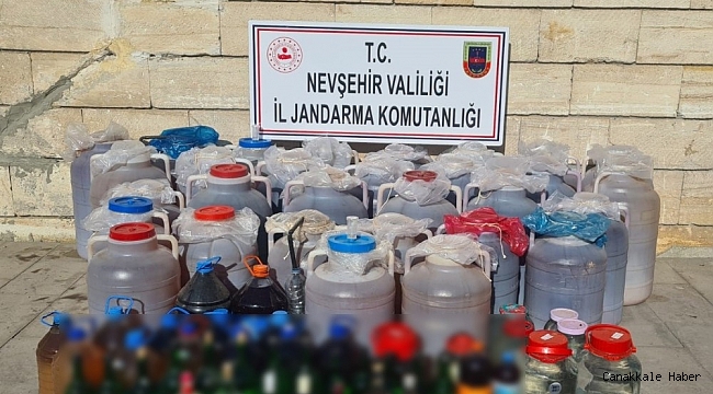 Ürgüp&#039;te 1 ton 739 litre kaçak içki ele geçirildi