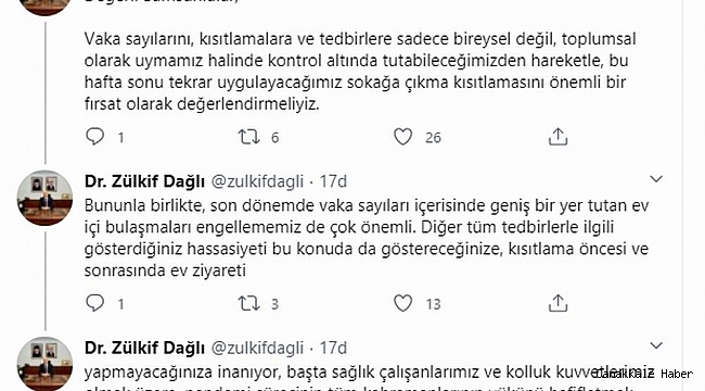 Vali Dağlı'dan vatandaşlara ev içi ziyaret uyarısı
