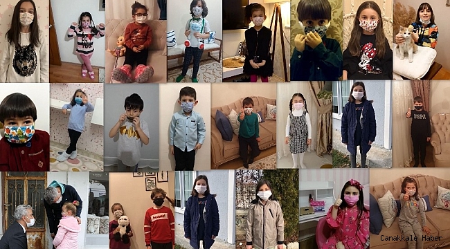 Valinin &quot;Maskeni Tak, Güvende Kal&quot; çağrısına çocuklardan cevap