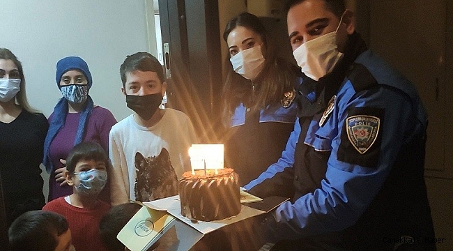 Wolfram sendromlu çocuğu polislerden doğum günü sürprizi