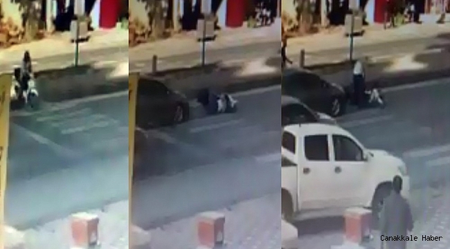 Yaya geçidini kullanan motosiklet sürücüsünü ölüm iki kez teğet geçti