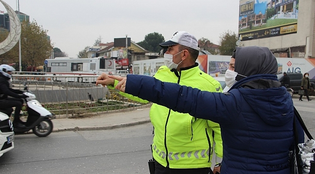 Yayalar geçit yerine yolu kullandı