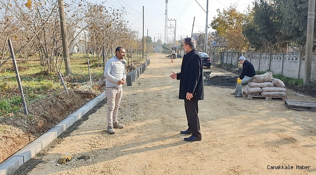 Yol yapım öncesi bordür döşeme tamam