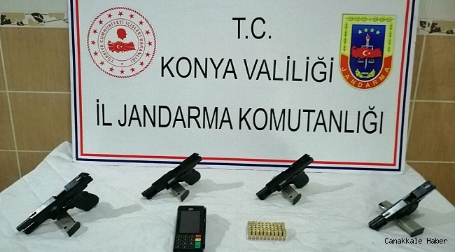 4 tabanca ve 50 mermiyle yakalandı