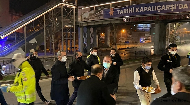 Alpedo-Kervan&#039;dan polislere tatlı ve salep ikramı