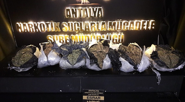Antalya'ya getirilen 17 kilogram esrar ele geçirildi