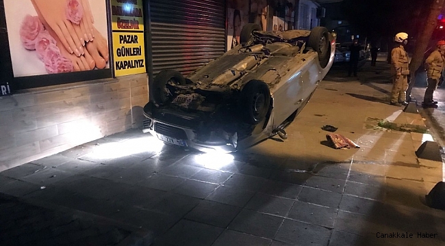 Bağcılar&#039;da kontrolden çıkan araç takla attı