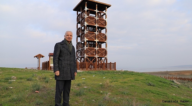 Başkan Bilgin, Marmara Gölünde kuş gözlemevini inceledi