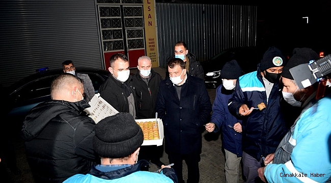 Başkan Gürkan yeni yıla görevi başında giren personelleri ziyaret etti