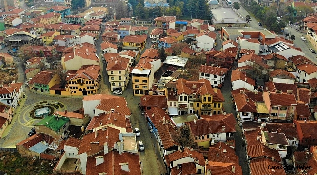Boş kalan tarihi evleriyle meşhur Odunpazarı havadan görüntülendi