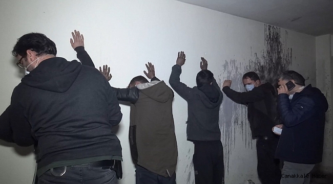 Bursa'da kısıtlamada uyuşturucu partisine polis baskını