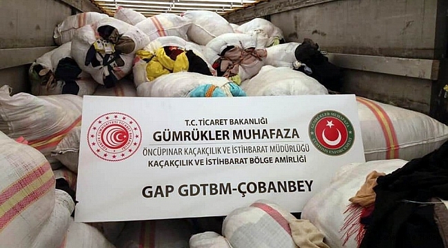 Çobanbey sınır kapısında giysi operasyonu