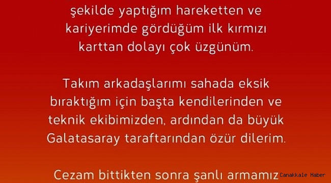 Emre Kılınç: &quot;Gördüğüm kırmızı karttan dolayı çok üzgünüm&quot;