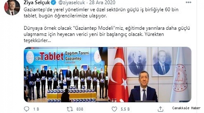 Gaziantep modeli Milli Eğitim Bakanı'nın takdirini topladı