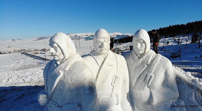 Kardan şehit heykelleri tamamlandı